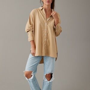 American Eagle Outfitters Tan Button Down Shirt